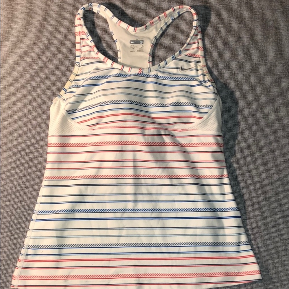 Blue/Red Striped Workout Tank